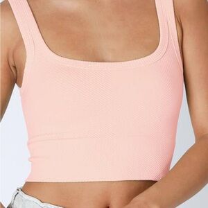 Pink Ribbed Crop Top Nikibiki